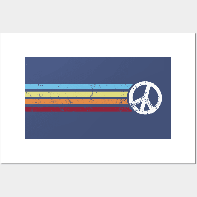 RETRO PEACE STRIPES Wall Art by Jitterfly